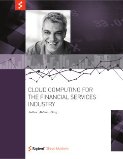 cloud computing for the financial services industry