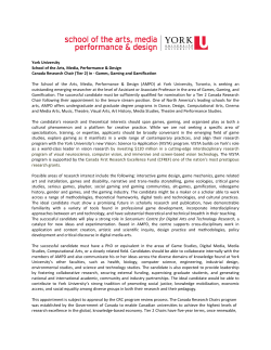 Canada Research Chair (Tier 2) in Games, Gaming and Gamification