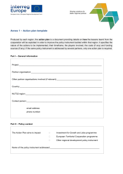 Annex 1 &ndash; Action plan template