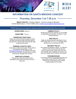 INFORMATION ON GARTH BROOKS CONCERT Thursday