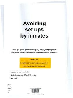 Avoiding set ups by inmates