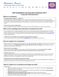 LSU PHC Sorority Recruitment Week At-a-Glance