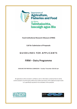 FIRM &ndash; Dairy Programme