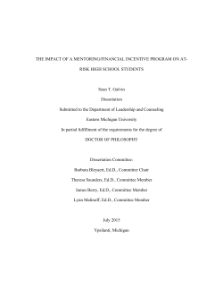 THE IMPACT OF A MENTORING/FINANCIAL INCENTIVE