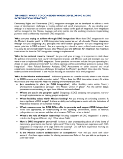 tip sheet: what to consider when developing a drg integration strategy