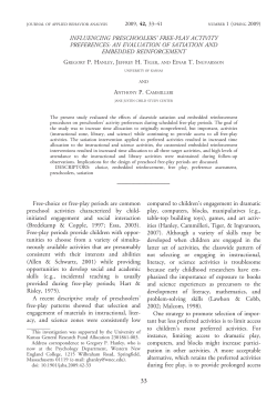 Influencing Preschoolers` Free-Play Activity