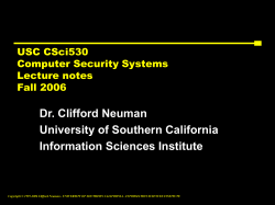 November 10 - Center for Computer Systems Security