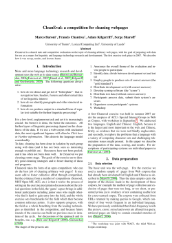 CleanEval: a competition for cleaning webpages