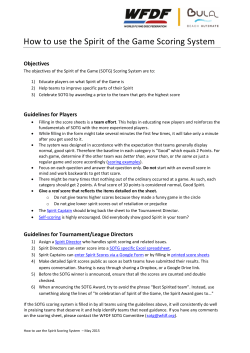 Explanation of the WFDF/BULA Spirit of the Game scoring sheet
