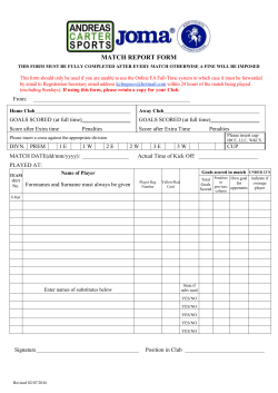 match report form - Kent County League