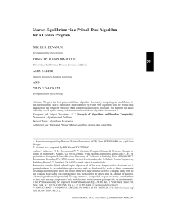 Market Equilibrium via a Primal&ndash;Dual Algorithm for a Convex Program
