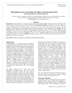 the perinatal outcome of first and second twin