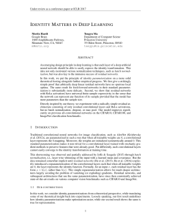 identity matters in deep learning