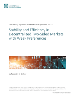 Stability and Efficiency in Decentralized Two
