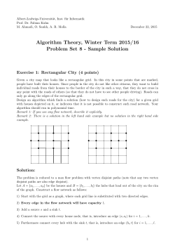 Algorithm Theory, Winter Term 2015/16 Problem Set 8