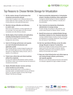 Top Reasons to Choose Nimble Storage for Virtualization