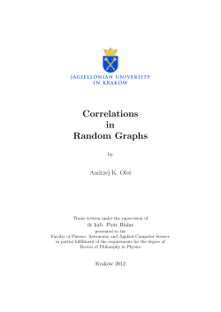 Correlations in Random Graphs