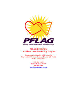 PFLAG LUBBOCK Lola Marie Drew Scholarship Program
