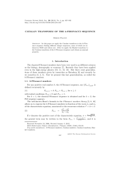 CATALAN TRANSFORM OF THE k