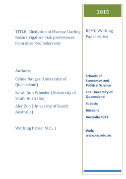 Elicitation of Murray-Darling Basin irrigators` risk preferences from