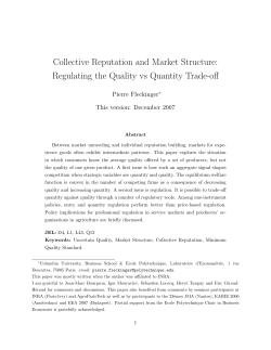 Collective Reputation and Market Structure: Regulating the