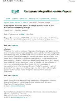 Playing the Brussels game: Strategic socialisation in the CFSP