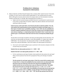Problem Set 6: Solutions Asymmetric Information