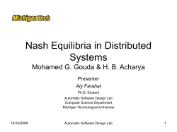 Self-Stabilization An Introduction - Software Design Lab