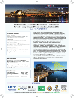 The Fourteenth Annual IEEE International Conference on Pervasive