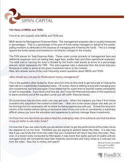 The Value of MERs and TERs First of all, let`s explain