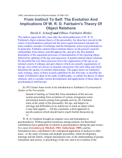Fairbairn`s object-relations theory