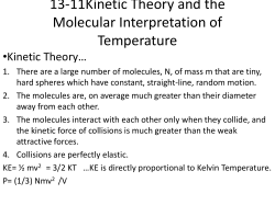 13-11Kinetic Theory and the Molecular Interpretation of Temperature