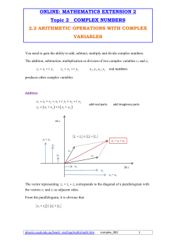 Mathematics Extension 2 Complex Numbers