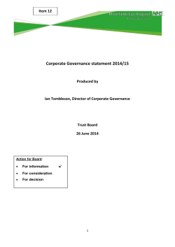 Item 12 - Corporate governance statement