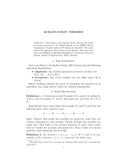 QUILLEN-SUSLIN THEOREM 1. The Statement Serre`s problem or