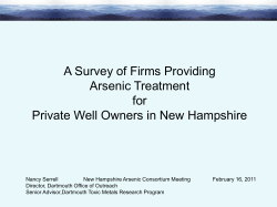 A Survey of Firms Providing Arsenic Treatment for Private Well