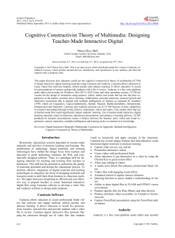 Cognitive Constructivist Theory of Multimedia