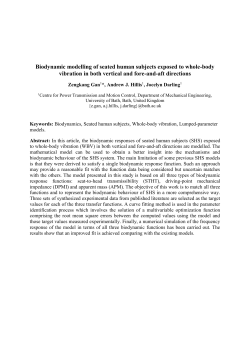 Biodynamic modelling of seated human subjects exposed to whole