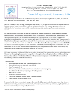 financial agreement | insurance info Savannah Midwifery, LLC