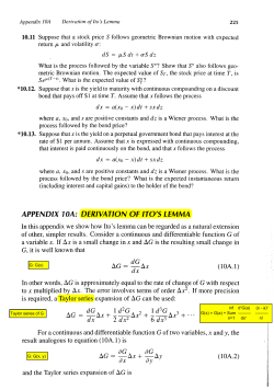APPENDIX WA: DERIVATION OF ITO`S LEMMA
