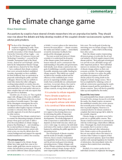The climate change game