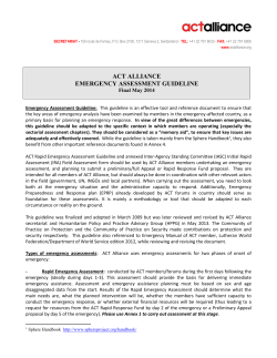 act rapid emergency assessment guideline and