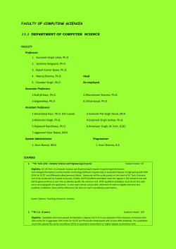 faculty of computing sciences 11.1 department of computer science