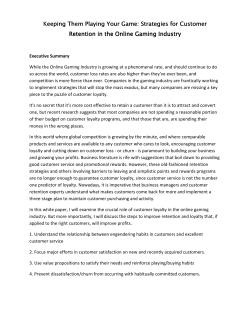 Strategies for Customer Retention in the Online Gaming Industry