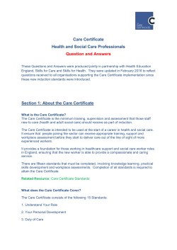 Care Certificate - Question and Answers for Health