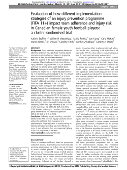 Evaluation of how different implementation strategies of an injury