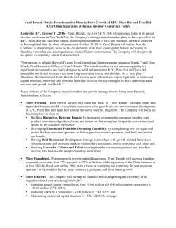 Yum! Brands Details Transformation Plans to Drive Growth of KFC