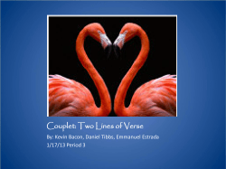 Couplet: Two Lines of Verse - Ms. Hoefer`s Totally Awesome Website