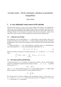 Lecture notes - From stochastic calculus to geometric inequalities