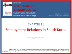 EMPLOYMENT RELATIONS IN SOUTH KOREA